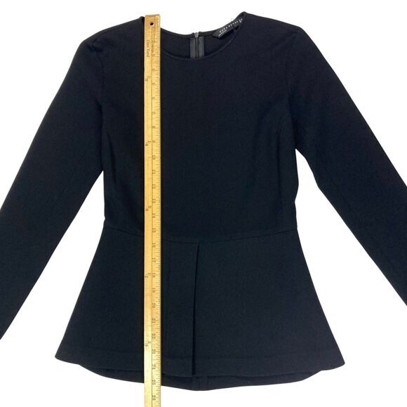Zara Top Womens Sz XS Black Ponte Peplum Modest Classic Casual Preppy Blouse New - Picture 16 of 16